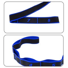 90cm Fitness Tension Band for Stretching & Yoga 8 Loops Numbered Yoga Strap Band