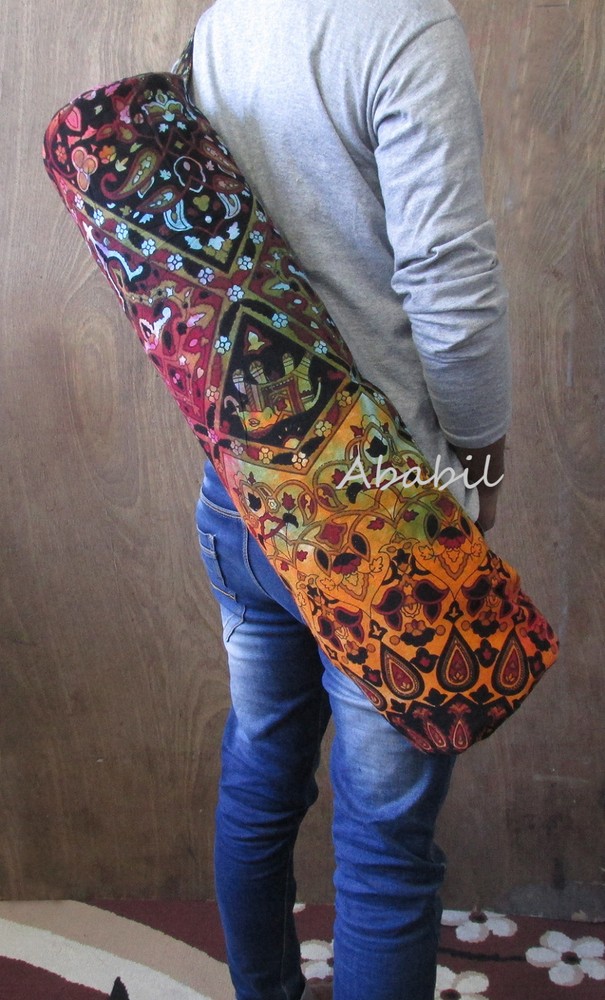 Handmade Yoga Bag Mandala Tie Dye Indian Large Gym Exercise Mat Carrier Bags