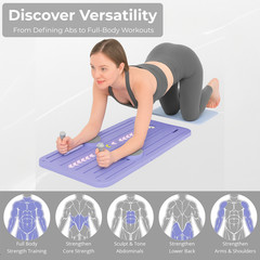 Pilates Reformer Set, 5-in-1 Foldable Pilates Sliding Board for Home Gym