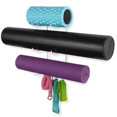 Wallniture Guru Wall Mount Yoga Mat Home Gym 19” H | 3 Sectional, White