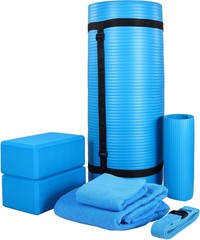 7-Piece Yoga Set W/ 71x24x1 Inches Extra Thick Mat & Carrying Sling