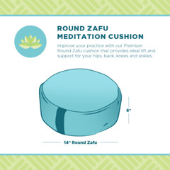 Natural Hemp Zafu Meditation Pillow – Organic Buckwheat Fill Zen Yoga Pillow