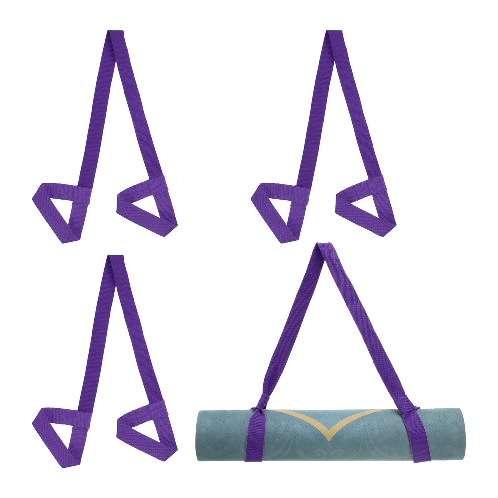 4Pcs Yoga Mat Strap Adjustable Yoga Mat Carrier Straps Sling, Dark Purple