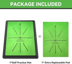 COSPORTIC Golf Hitting Mat, Golf Training Mat for Swing Path Feedback Detection