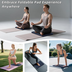 Yoga Knee Pad Foldable, TPE Soft Pad 24*17*0.5Inch (Folding Size 17*12*1Inch) fo