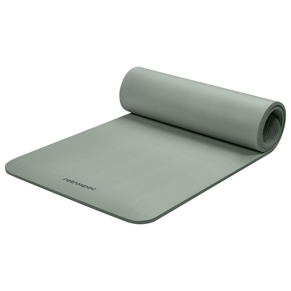 Retrospec Solana Yoga Mat 1/2″ Thick w/Nylon Strap for Men & 1/2 inch, Sage