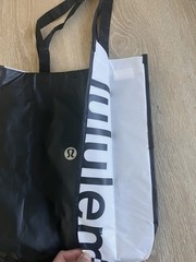 Lululemon Large Reusable Tote Carryall Gym Bag Black 14 x 16