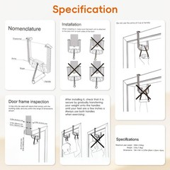 Portable Pull Up Bar for Doorway,Travel Pull Up Bar,Adjustable Home Gym Equip…