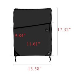 PCS Drawstring Bag Sports Gym String Backpack Bulk Cinch Bag Sackpack 20 Black