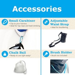Chalk Bag + Ball for Rock Climbing, Bouldering, Top Rope | Climb Blue