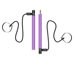 Pilates Stick Bar Home Fitness Exercise Foot Pedal Resistance Band Women Workout