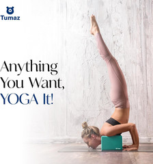 Tumaz Non-Slip Yoga Blocks 2-Pack – High Density/Lightweight EVA Foam & Natural