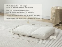 Meditation Cushion,Meditation Pillow and Zabuton 2-in-1 service H：9cm White