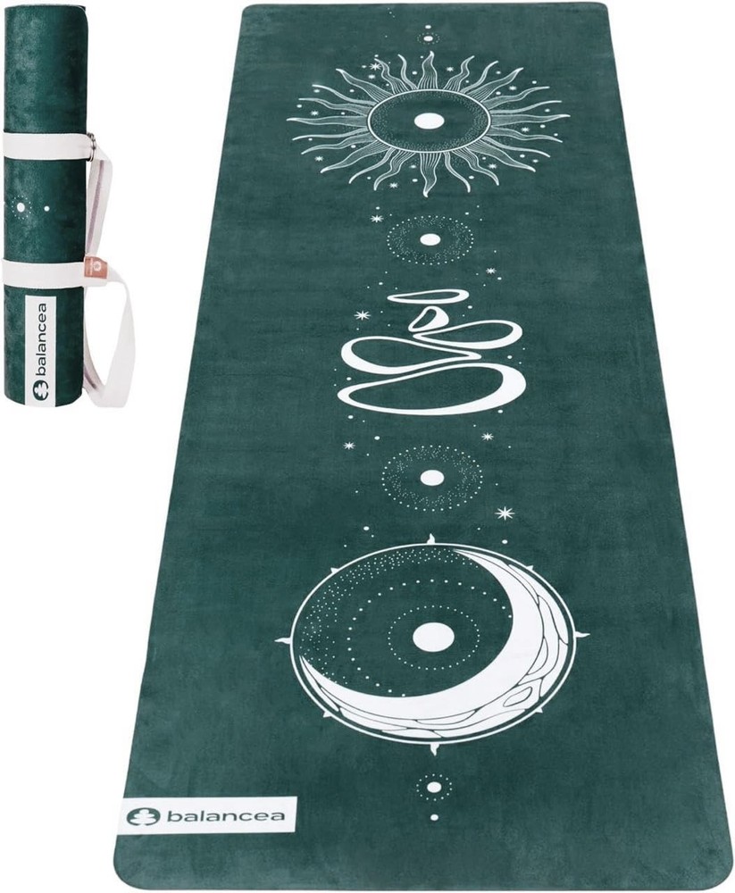 Yoga Mat 5mm Non Slip Suede & TPE – Green Eco-Friendly Fitness & Exercise Mat…