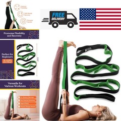 Deep Stretch Yoga Strap with Multiple Loops for Adults Home Workout Equipment