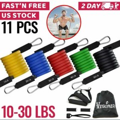 Resistance Tubes Rubber Bands Set Workout Gym Fitness Training Arm Elastic Loop