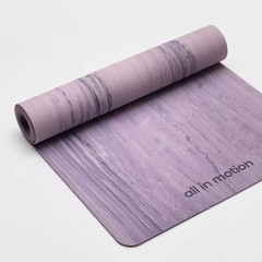 ALL IN MOTION RUBBER YOGA MAT 5MM VIOLET PATTERN LOW TACK GRIP – PINK MARBLE