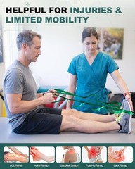 Non-Elastic Stretching Strap with Loops for Physical Therapy & Rehab, Knee Hi…