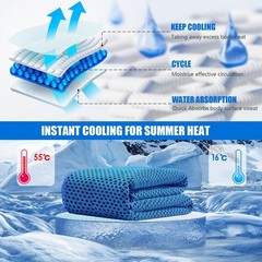 Leuceiy 4 Pack Cooling 40″L x 12″W, Light Blue/Dark Blue/Rose Red/Green
