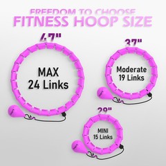 Weighted Hula Circle with 24 Links for Adults Weight Loss, Infinity Fitness H…