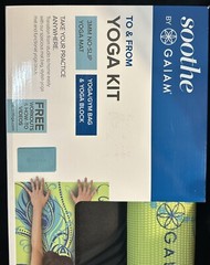 Soothe by Gaiam To & From Yoga Kit w/Videos Lime/Teal 24″W x 68″L Brand New