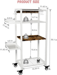 Yoga Mat Storage Rack with Wheels, 3 Tier Home Gym Workout Equipment Organizer f