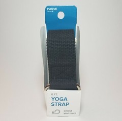 Evolve By Gaiam Black 6ft Yoga Strap 100% Polyester Brand New