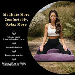 Adjustable Meditation Cushion Set – Zafu & Zabuton with Velvet Cover (Purple)