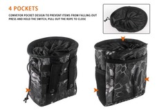 Drawstring Highend Rock Climbing Chalk Bag with a Carabiner black camouflage