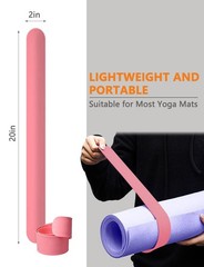2 Pcs Yoga Mat Strap | for & Band | Secure 20in, Pink