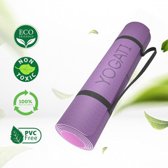 ® Yoga Mat with Strap with Alignment Lines. Home Workout Mat for Women, Men and