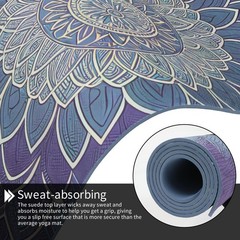 WUWAN TPE Printed Yoga mat 72″x24″Thick 0.24”NonSlip Fitness Exercise Mat