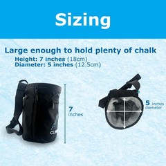 Chalk Bag + Ball for Rock Climbing, Bouldering, Top Rope | Climb Blue