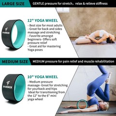 Yoga Wheel Set of 3+1, Upgraded 10MM Thick Back Wheels for Pain Relief & Stre…