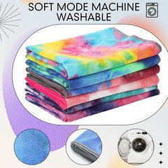 6 Pcs Yoga Towels with Grip Dots 72 X 25 Inch Non Slip Hot Yoga Mat Towel Microf