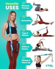 Non-Elastic Stretching Strap with Loops – Yoga & Physical Therapy Band for Flexi