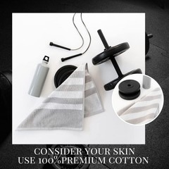 Luzia Striped Workout Towel For Sweat Pack Of 2 – 100 – And