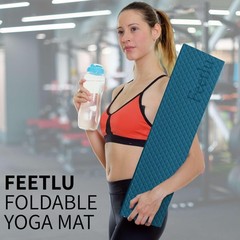 Foldable Yoga Mat – 6mm & 8mm Thick, Large, Lightweight, and Easy to Store – …