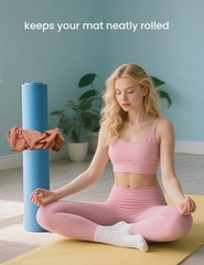 Yoga Mat Scrunchie – Holds Your in Style Durable & average, Pink