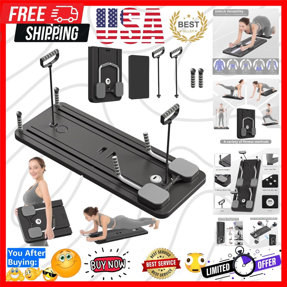 Pilates Board – Pilates Reformer Set, Multi-Purpose Foldable Pilates Reformer…