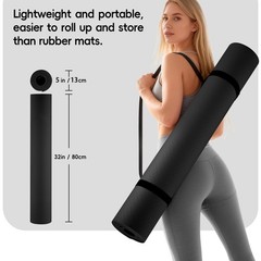 Extra Wide Yoga Mat 72″ x 32″, 11mm Non Slip TPE Exercise Mat with Carrying S…