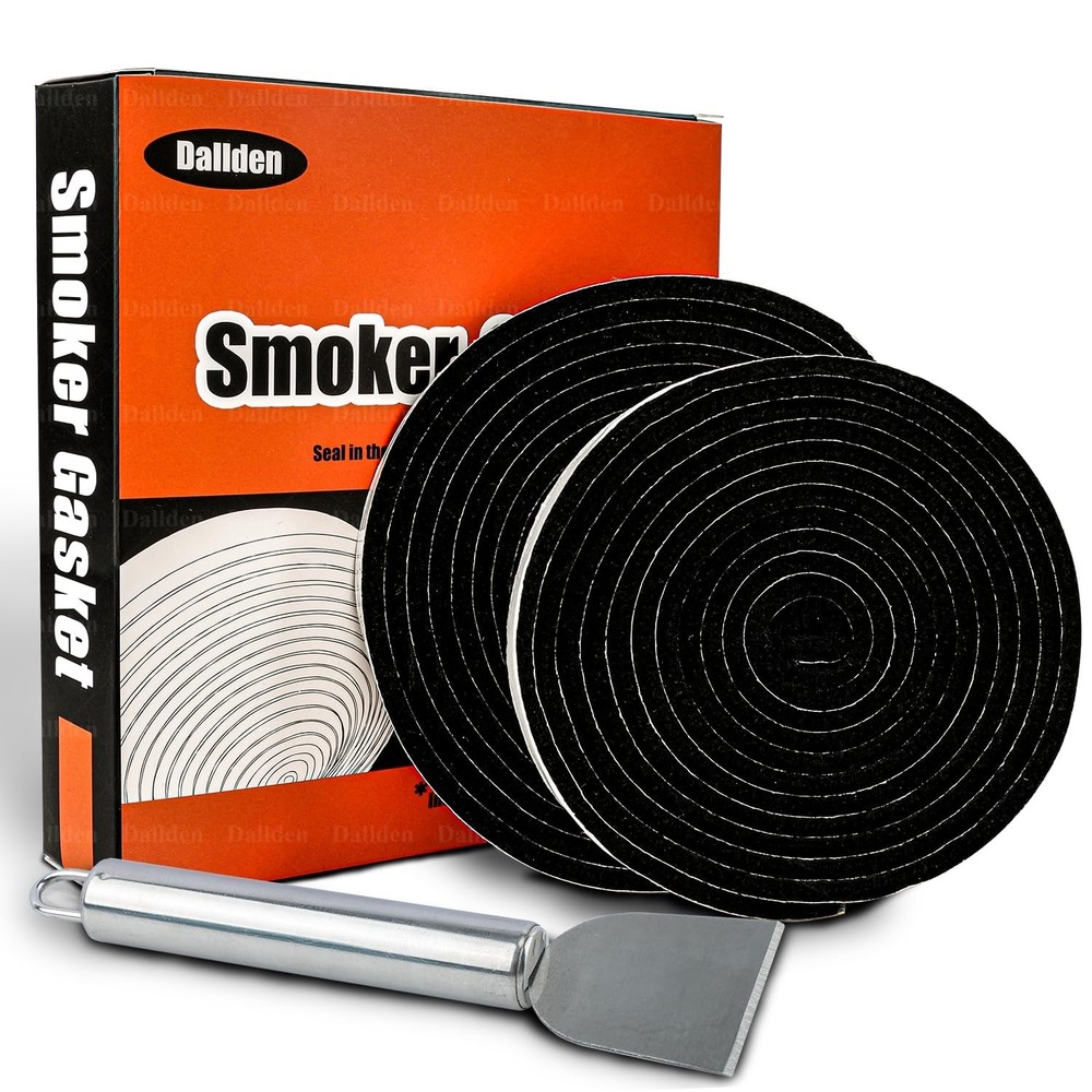 2-Pack (8ft & 10ft) High Temp Grill Gasket for Big Green Egg,Black Self Stick…