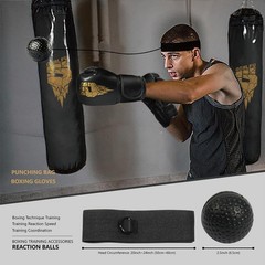 Hanging Punching Bag for Adults, 4ft PU Heavy Unfilled Boxing Bag Set with 10…
