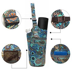 Yoga Mat Bag for Women with Large Size Pocket and Zipper Blue-Canvas