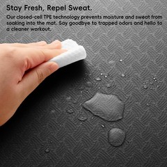 Wimwum Extra Wide Yoga Mat 72″ x 32″, 6mm Non Slip TPE Exercise Mat with Carr…