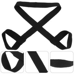 2Pcs Black Durable Cotton Yoga Strap Carrier Adjustable Yoga Mat Belt