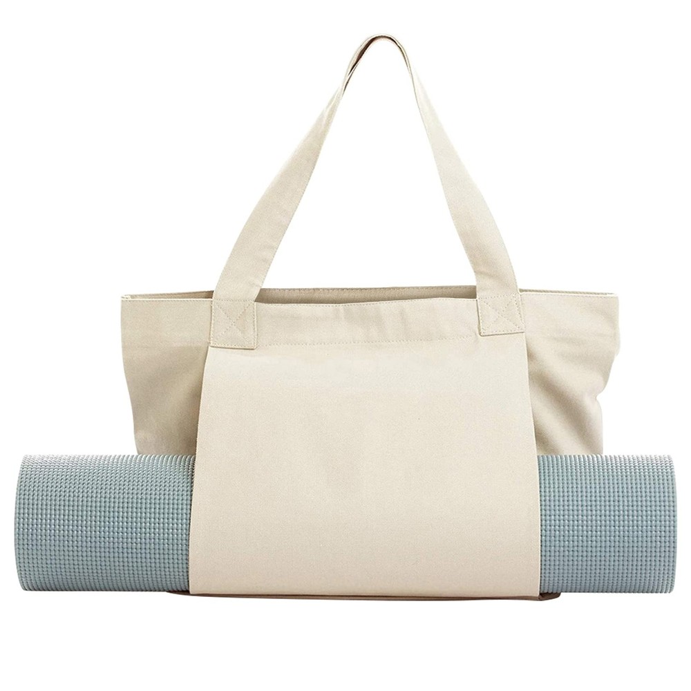 Xrkuu Yoga Bags With Mat Carrier Pilates Tote Bag yoga Block large, Off Whtie