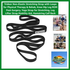 Yoga Strap and Mobility Aid: 75″ Non-Stretching Strap for Rehab & Flexibility