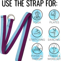 correa de yoga y tapete algodon ajustable estiramiento de pilates ejercicio 1