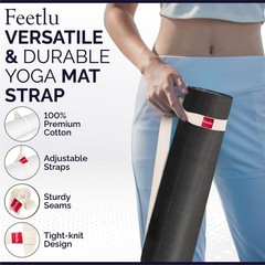 Yoga Mat Strap – 2-in-1 Adjustable Cotton Sling for Carrying & Stretching | N…
